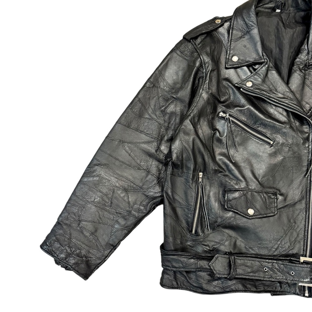 Harley Davidson Patchwork Leather Moto Jacket - image 5